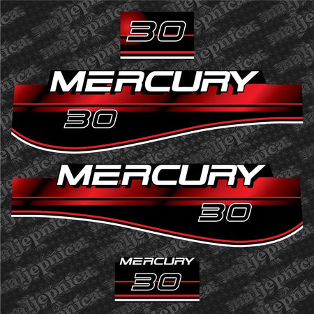 411 Decals Aftermarket Replacement for Mercury 30 (1994-1998) Outboard Decal (Sticker) Set