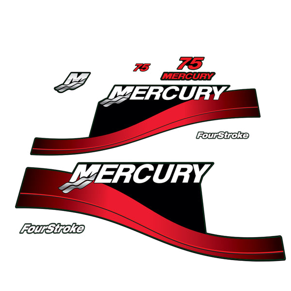 Mercury 75 Four Stroke (1999-2004) Outboard Decal (Sticker / Aufkleber) Set