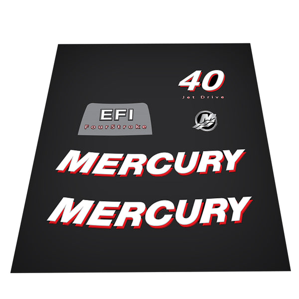 Mercury 40 Big Jet Drive (2006-2012) Outboard Decal (Sticker / Aufkleber) Set