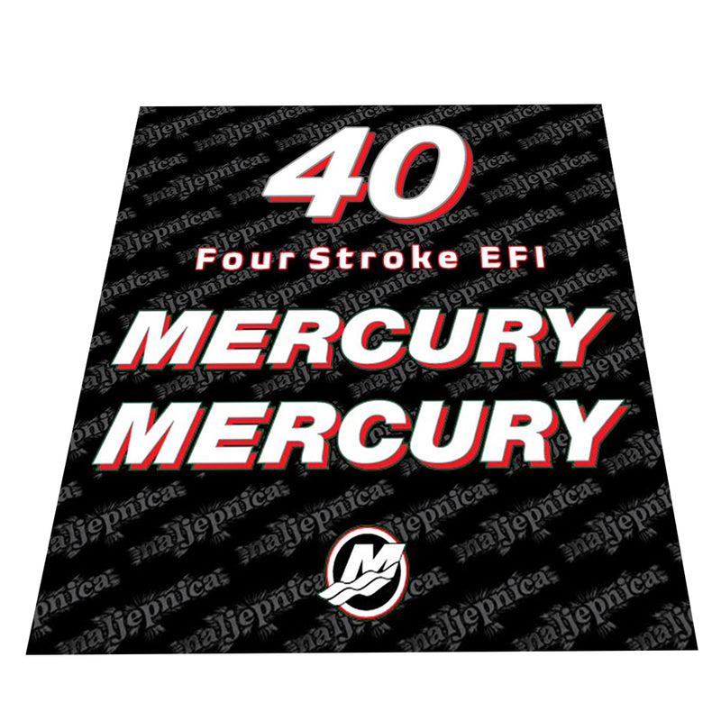 Mercury 40 Four Stroke EFI (2006-2012) Outboard Decal (Sticker / Aufkleber) Set