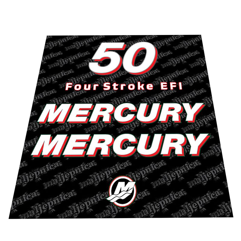 Mercury 50 Four Stroke EFI (2006-2012) Outboard Decal (Sticker / Aufkleber) Set