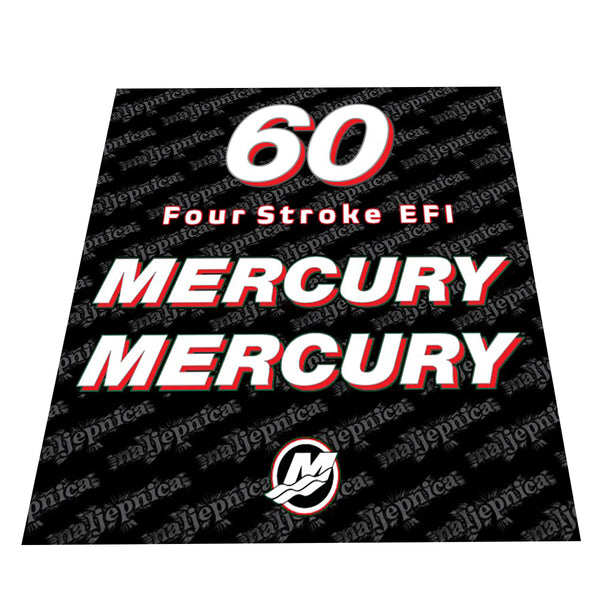 Mercury 60 Four Stroke EFI (2006-2012) Outboard Decal (Sticker / Aufkleber) Set