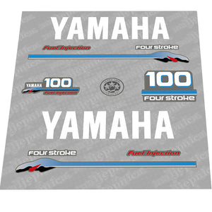 Yamaha 100 FOUR STROKE (2000) Gray-White Decal (Sticker) Set