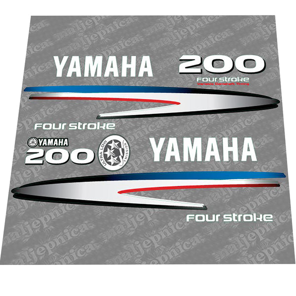 Yamaha 200 FOUR S.2002-2006 Gray-White Decal (Sticker) Set