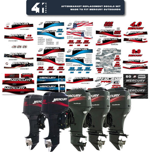 Mercury 225 Optimax (1999-2004) Blue Outboard Decal (Sticker / Aufkleber) Set
