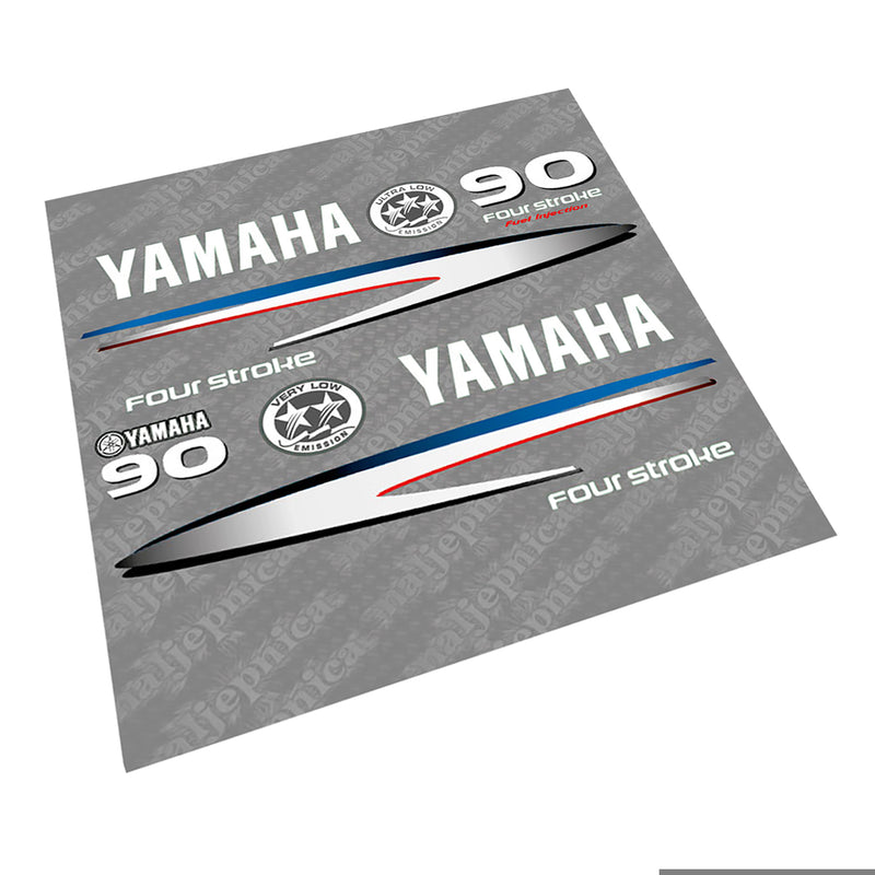 Yamaha 90 FOUR S.2002-2006 Gray-White Decal (Sticker) Set