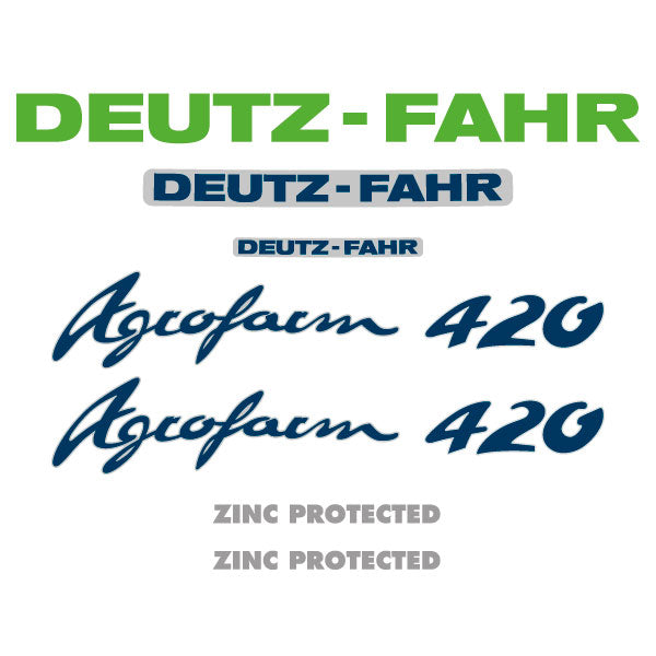 Deutz-Fahr Agrofarm 420 tractor decal aufkleber adesivo sticker set