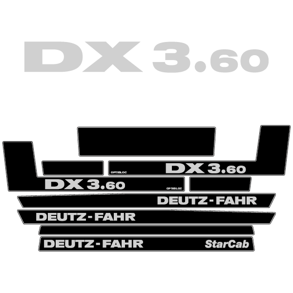 Deutz-Fahr DX 3.60 tractor decal aufkleber adesivo sticker set