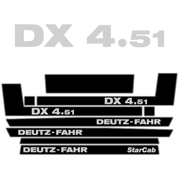 Deutz-Fahr DX 4.51 tractor decal aufkleber adesivo sticker set