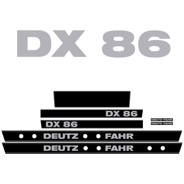 Deutz-Fahr DX 86 tractor decal aufkleber adesivo sticker set