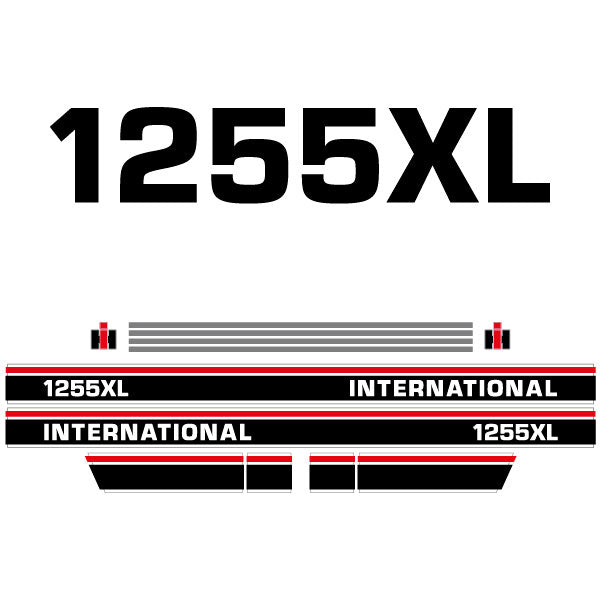 International 1255 XL tractor decal aufkleber adesivo sticker set