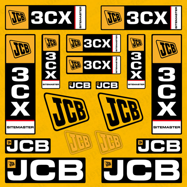 JCB 3CX Sitemaster Equipment Machinery Aftermarket Decal / Aufkleber / Adesivo / Sticker / Replacement Set