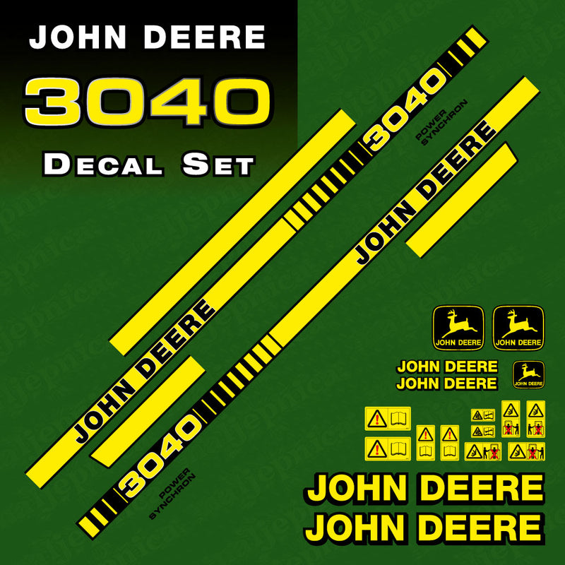 John Deere 3040 tractor decal aufkleber adesivo sticker set