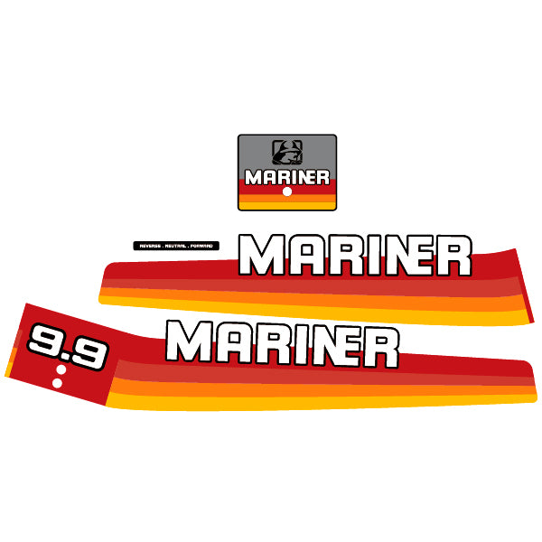 Mariner 9.9 outboard (1978-1983) decal aufkleber adesivo sticker set