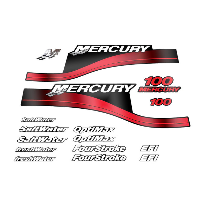 Mercury 100 (1999-2004) Outboard Compatible Replacement Decal (Sticker) Set