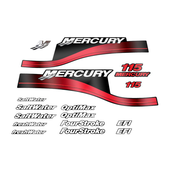 Mercury 115 (1999-2004) Outboard Compatible Replacement Decal (Sticker) Set