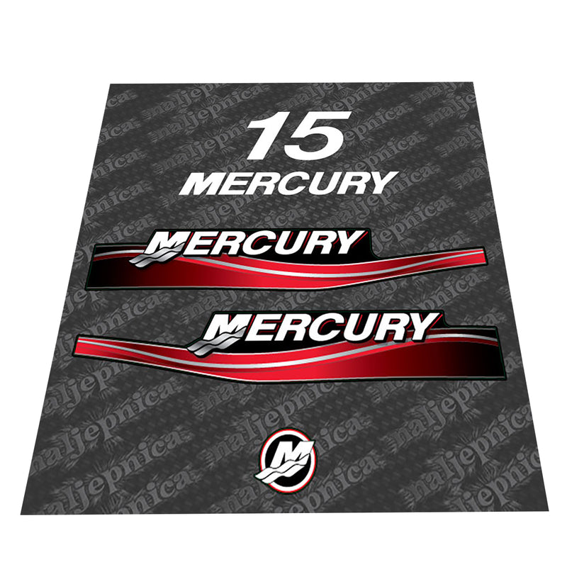 Mercury 15 (2005-2007) Outboard Decal (Sticker / Aufkleber) Set