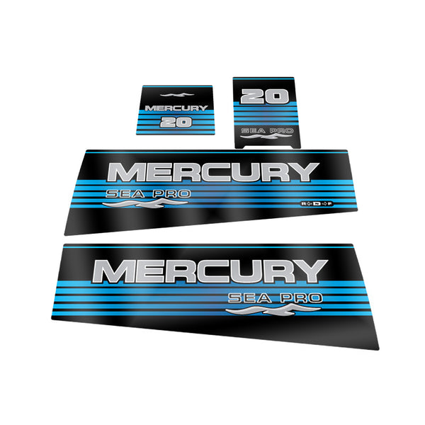 Mercury 20 (1996-1999) Sea Pro Outboard Compatible Replacement Decal (Sticker) Set