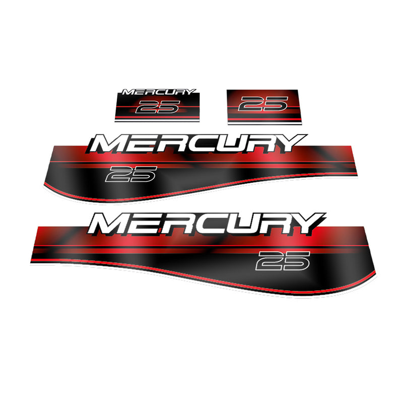 Mercury 25 (1994-1998) Outboard Compatible Replacement Decal (Sticker) Set