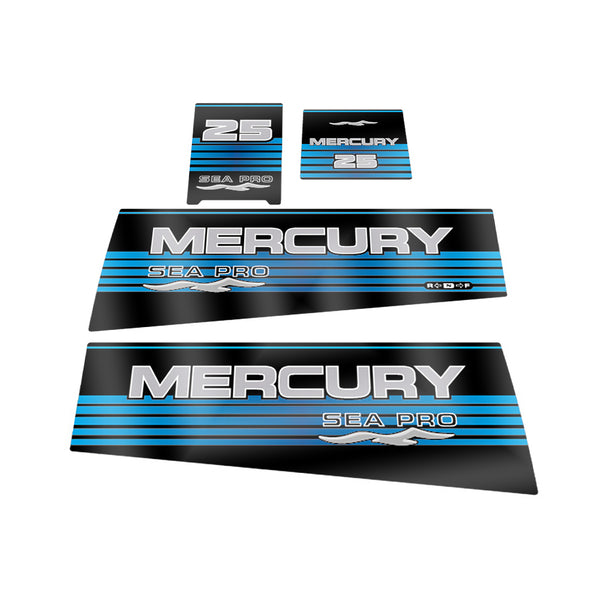 Mercury 25 (1996-1999) Sea Pro Outboard Compatible Replacement Decal (Sticker) Set