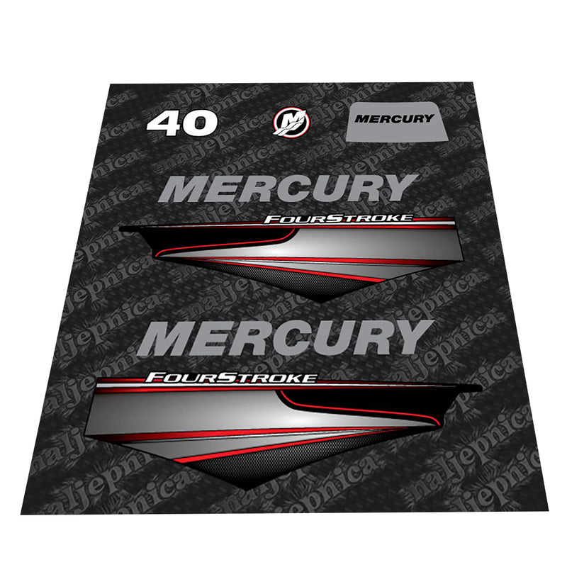 Mercury 40 Four Stroke 2013 Outboard Decal (Sticker / Aufkleber) Set