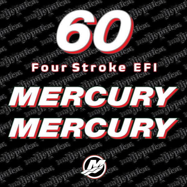 Mercury 60 Four stroke EFI outboard (2006-2012) decal aufkleber sticker set