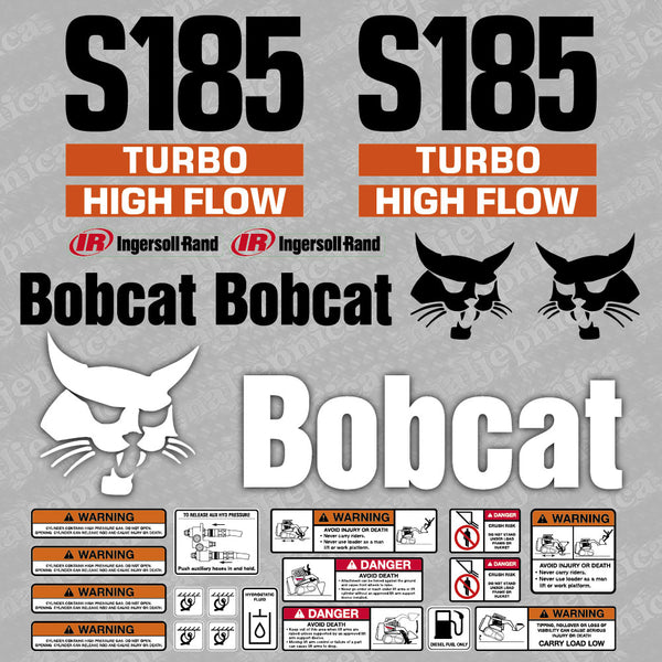 Bobcat S185 Turbo High Flow Loader Aftermarket Decal / Aufkleber / Adesivo / Sticker / Replacement Set