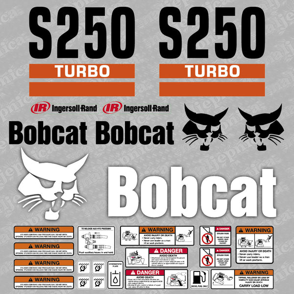 Bobcat S250 Turbo Loader Aftermarket Decal / Aufkleber / Adesivo / Sticker / Replacement Set