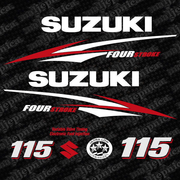 Suzuki 115 Four stroke outboard decal aufkleber adesivo sticker set