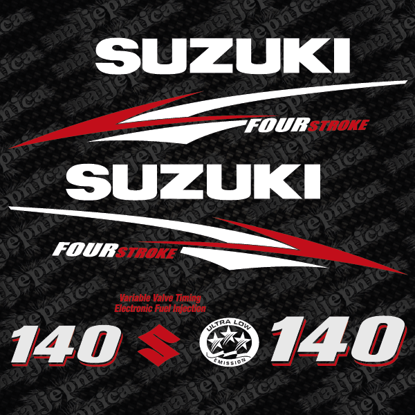 Suzuki 140 Four stroke (2010) outboard decal aufkleber adesivo sticker set