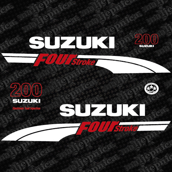 Suzuki 200 Four stroke (2004) outboard decal aufkleber adesivo sticker set