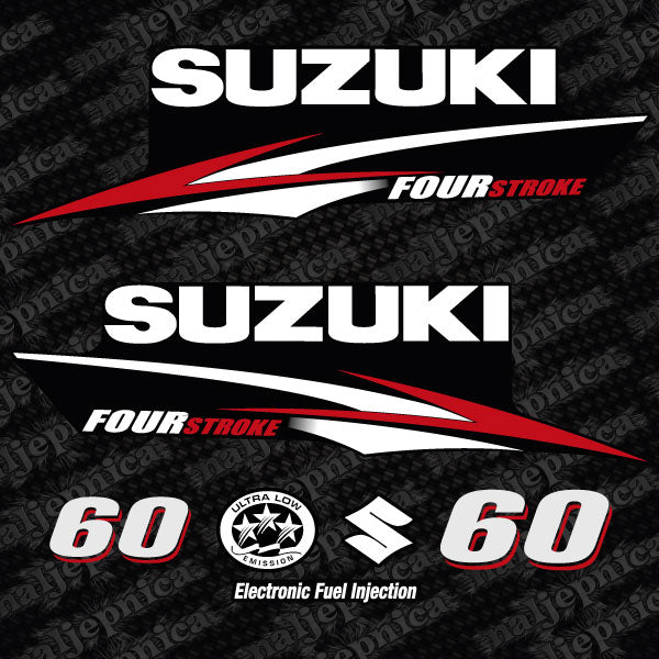 Suzuki 60 Four stroke outboard decal aufkleber adesivo sticker set