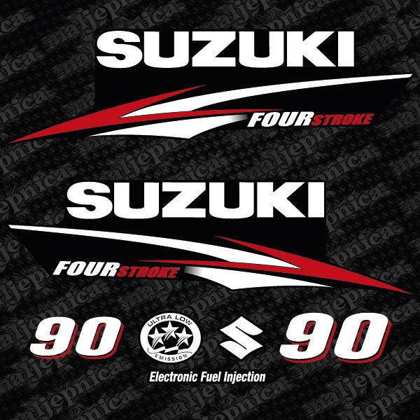 Suzuki 90 Four stroke outboard decal aufkleber adesivo sticker set