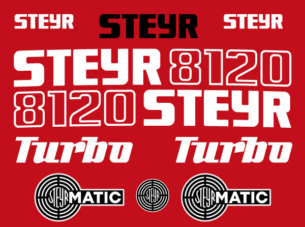 Steyr 8120 turbo tractor decal aufkleber adesivo sticker set