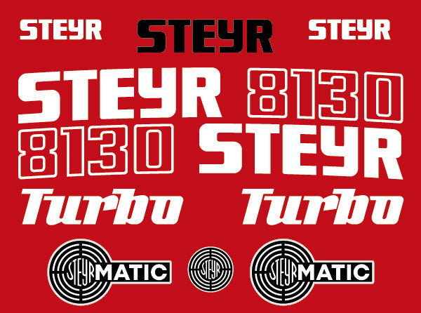 Steyr 8130 turbo tractor decal aufkleber adesivo sticker set