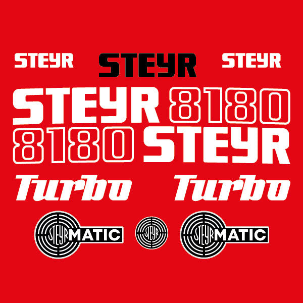 Steyr 8180 turbo tractor decal aufkleber adesivo sticker set