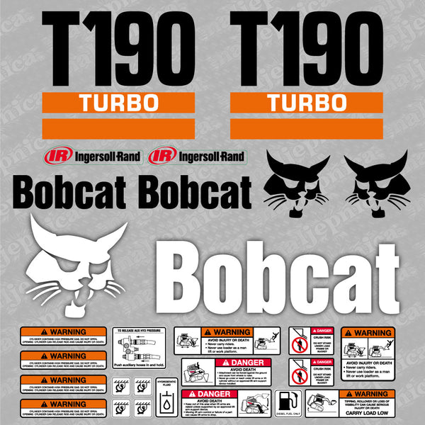 Bobcat T190 Turbo Loader Aftermarket Decal / Aufkleber / Adesivo / Sticker / Replacement Set