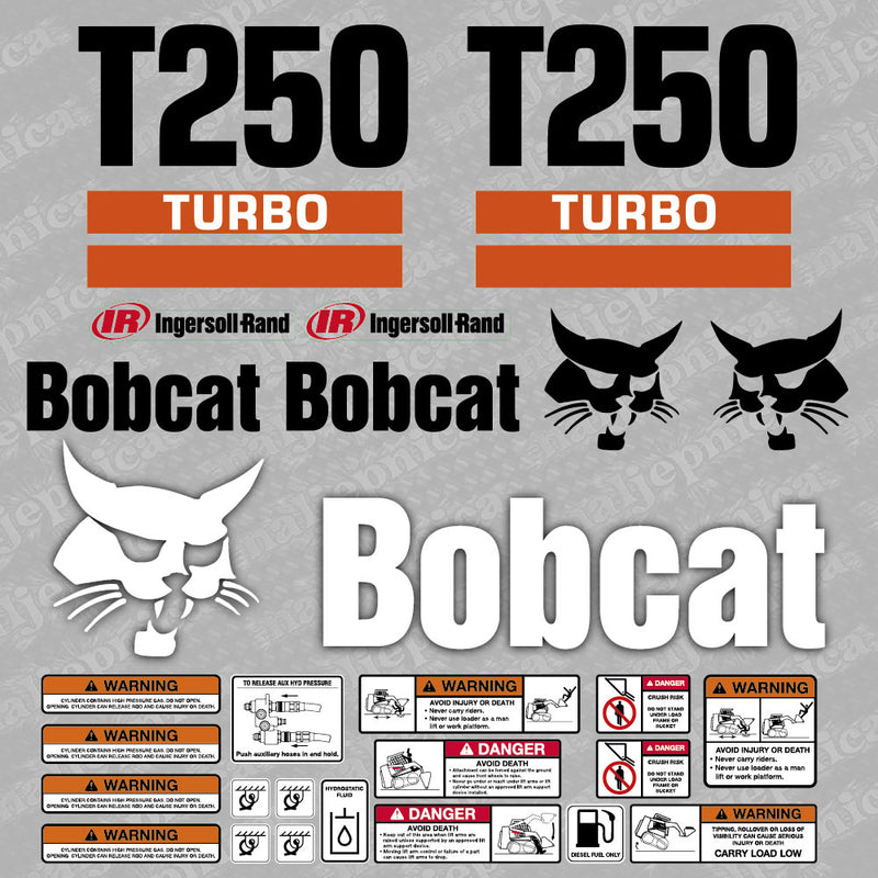 Bobcat T250 Turbo Loader Aftermarket Decal / Aufkleber / Adesivo / Sticker / Replacement Set