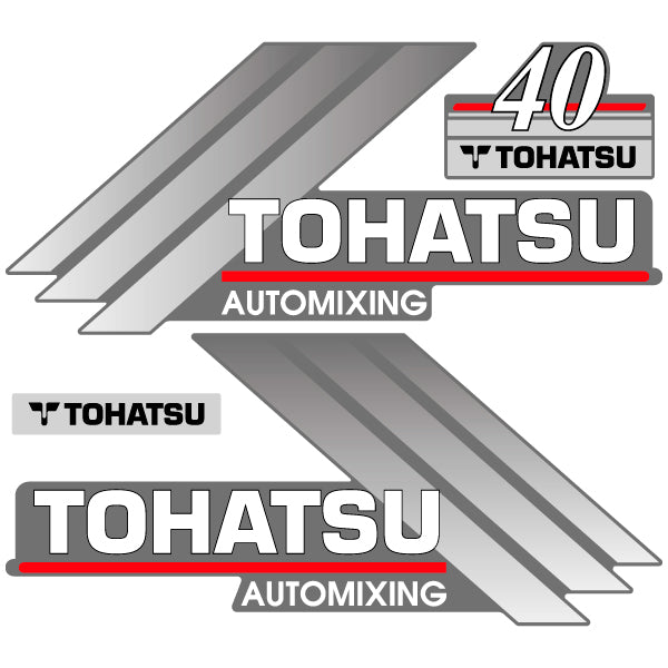 Tohatsu 40 outboard (2004) decal aufkleber adesivo sticker set