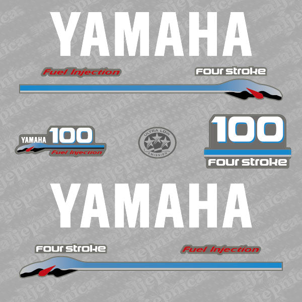 Yamaha 100 four stroke outboard (2000) decal aufkleber adesivo sticker set