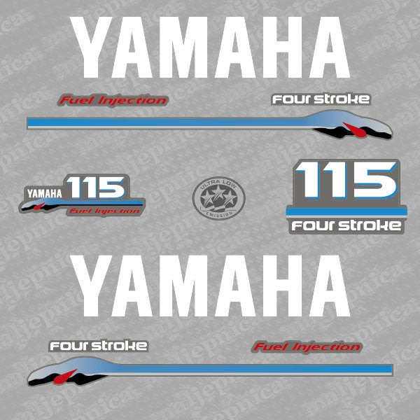 Yamaha 115 four stroke outboard (2000) decal aufkleber adesivo sticker set