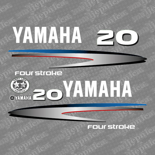 Yamaha 20 four stroke outboard (2002-2006) decal aufkleber addesivo sticker set