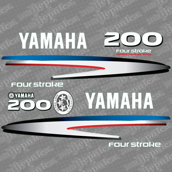 Yamaha 200 four stroke outboard (2002-2006) decal aufkleber addesivo sticker set