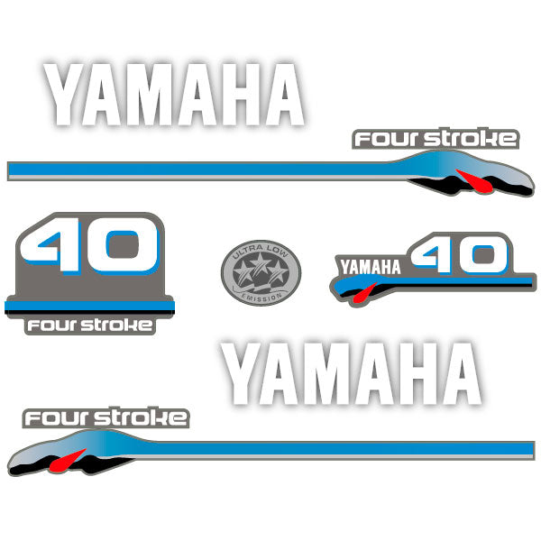 Yamaha 40 (2000g.) four stroke outboard decal aufkleber adesivo sticker set