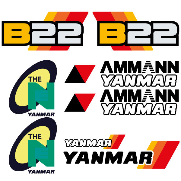 Yanmar B22 decal aufkleber sticker adesivo set