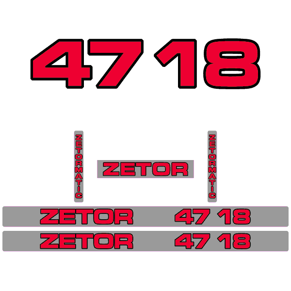 Zetor 4718 tractor decal aufkleber adesivo sticker set