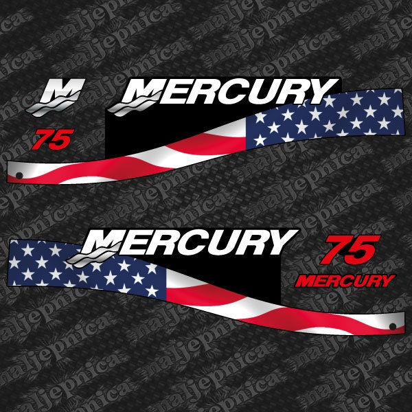 Mercury 75 TS US Flag 1999-2004 outboard decal sticker set