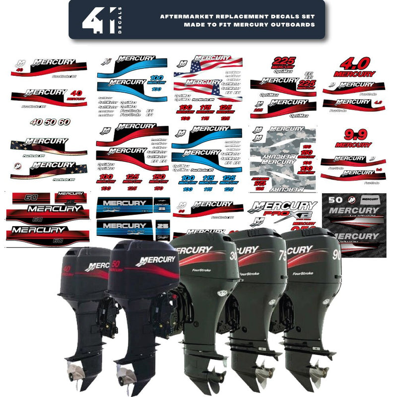 Mercury 40 Four Stroke (2002-2004) Outboard Decal / Aufkleber / Adesivo / Sticker Set