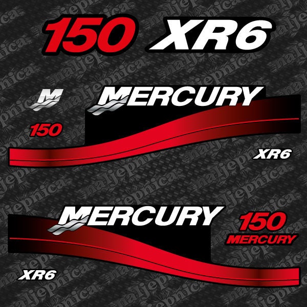 Mercury 150 XR6 1999-2004 outboard decal sticker set