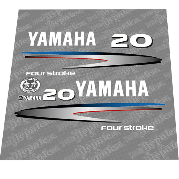 Yamaha 20 Four Stroke (2002-2006) Outboard Decal Sticker Set